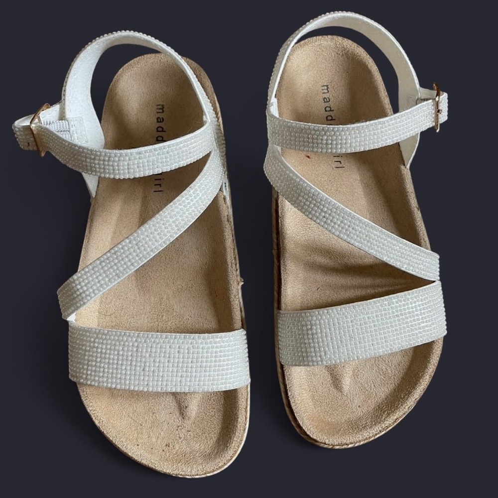 White Madden Girl Beaded Sandals